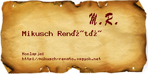 Mikusch Renátó névjegykártya